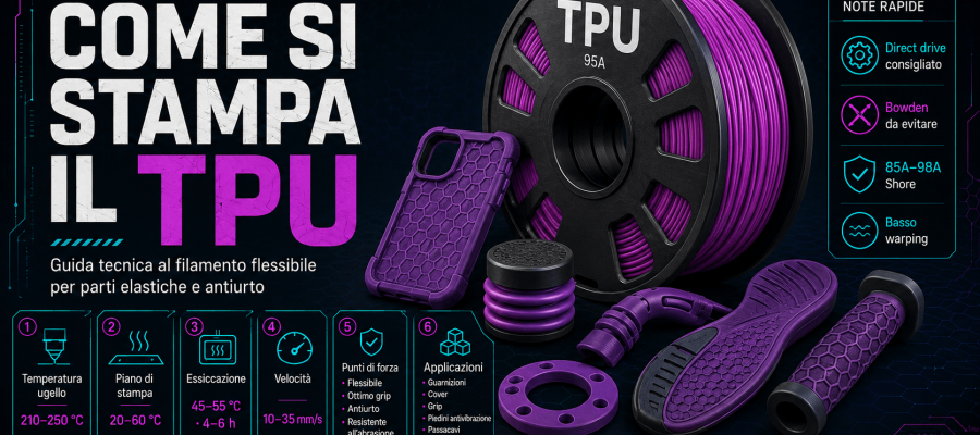 Come si stampa il TPU – La Bibbia dei materiali per la Stampa 3D