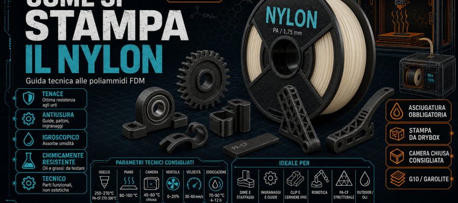 Come si stampa il NYLON – La Bibbia dei materiali per la Stampa 3D