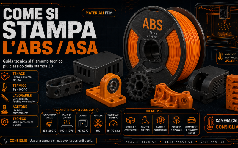 Come si stampa l’ABS/ASA – La Bibbia dei materiali per la Stampa 3D