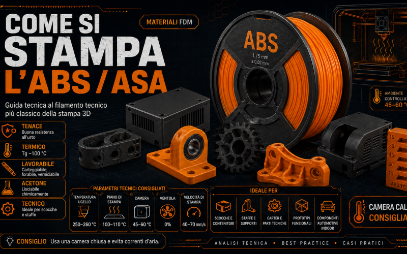 Come si stampa l’ABS/ASA – La Bibbia dei materiali per la Stampa 3D