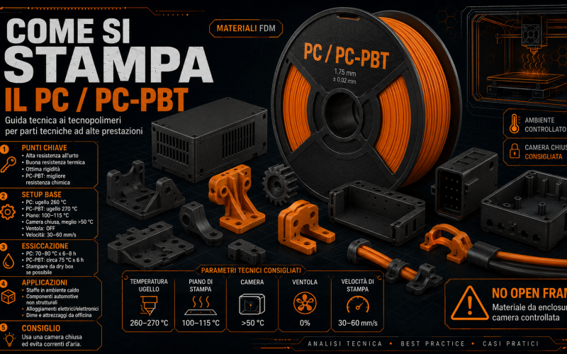 Come si stampa il PC/PCPBT – La Bibbia dei materiali per la Stampa 3D