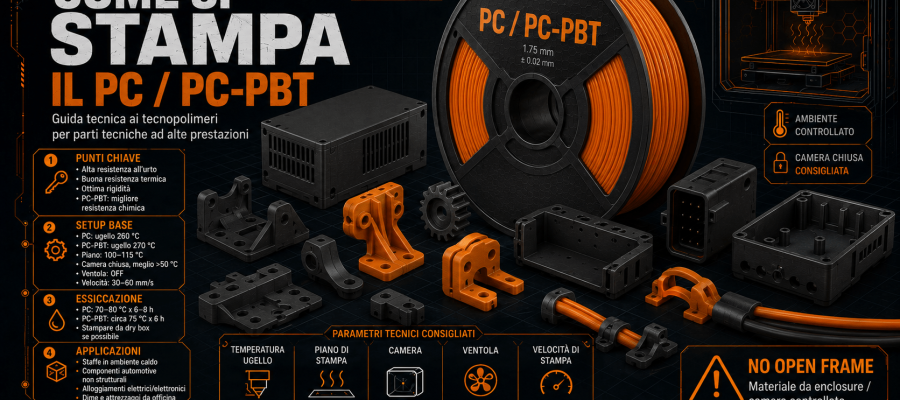 Come si stampa il PC/PCPBT – La Bibbia dei materiali per la Stampa 3D